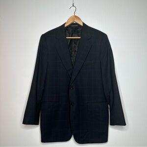 CANALI Black Brown Two Button 100% Wool Blazer Size 50R